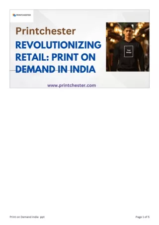 Print on Demand India: Transforming Custom Merchandising