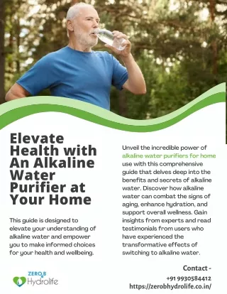 Elevate Health with An Alkaline Water Purifier at Your Home