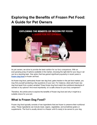 Exploring the Benefits of Frozen Pet Food_ A Guide for Pet Owners (1)