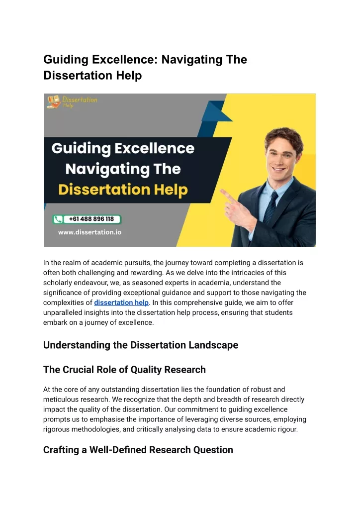 guiding excellence navigating the dissertation
