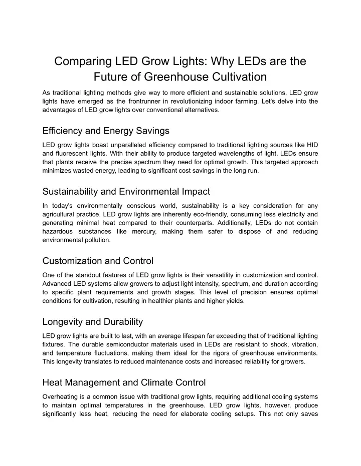 comparing led grow lights why leds are the future
