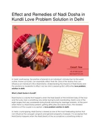 effect and remedies of nadi dosha in kundli love