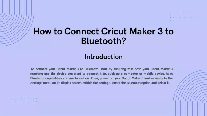 how to connect cricut maker 3 to bluetooth