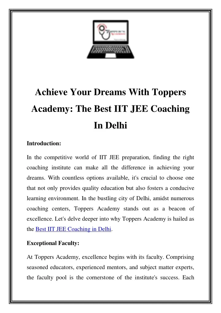 achieve your dreams with toppers