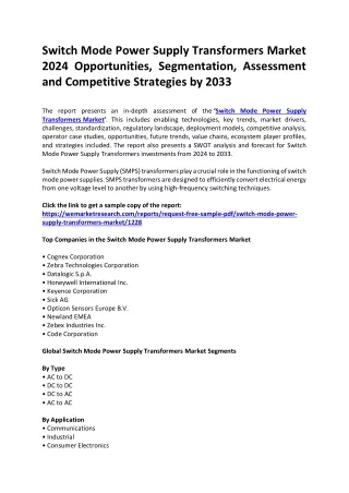 switch mode power supply transformers market 2024