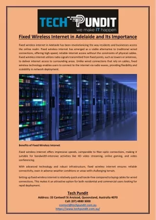 Fixed Wireless Internet in Adelaide and Its Importance