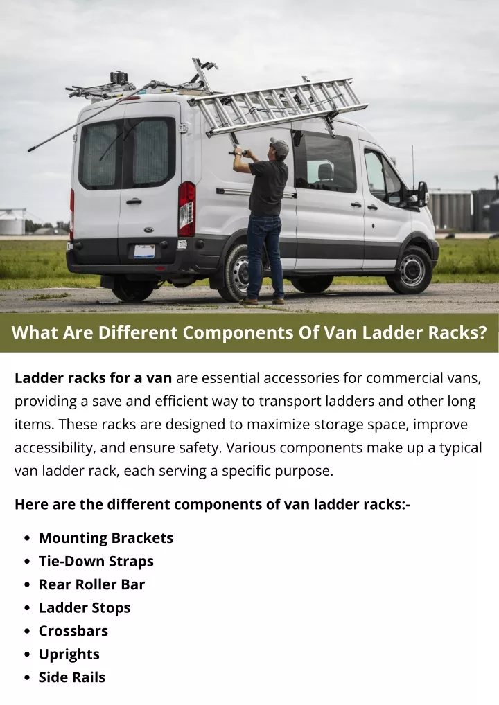 what are different components of van ladder racks