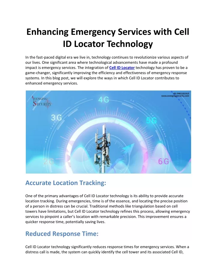 enhancing emergency services with cell id locator