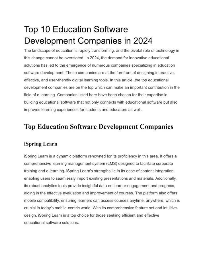 top 10 education software development companies