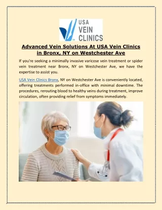 Advanced Vein Solutions At USA Vein Clinics in Bronx, NY on Westchester Ave