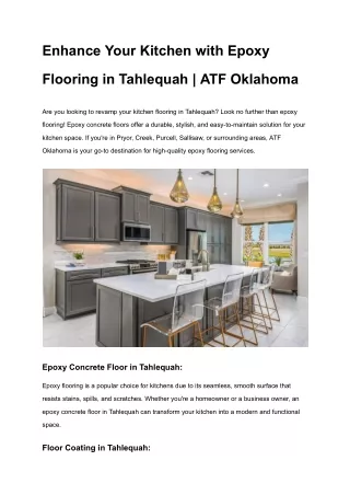 Enhance Your Kitchen with Epoxy Flooring in Tahlequah _ ATF Oklahoma _ www.atfoklahoma.com
