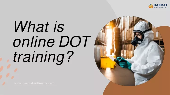 what is online dot training