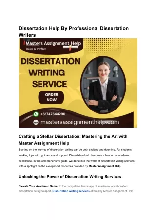 dissertation help by professional dissertation