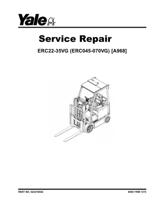 YALE (A968) ERC060VG FORKLIFT Service Repair Manual