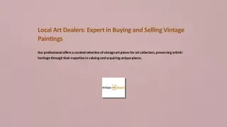 Local Art Dealers: Experts in Buying and Selling Vintage Paintings