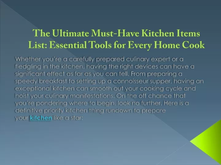 the ultimate must have kitchen items list essential tools for every home cook