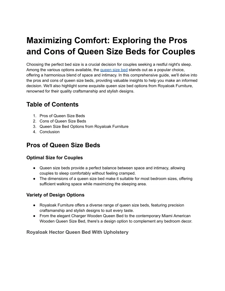 maximizing comfort exploring the pros and cons