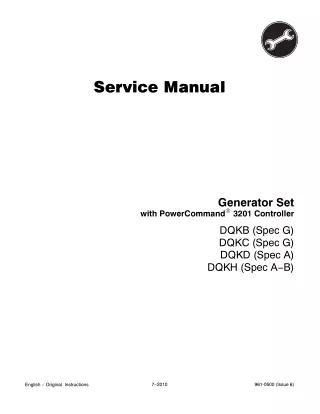 Cummins Onan DQKC Generator Set with Power Command 3201 Controller Service Repair Manual