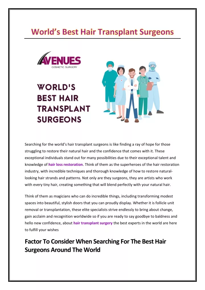 searching for the world s hair transplant
