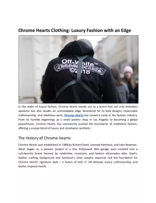 Chrome Hearts Clothing: Luxury Fashion with an Edge