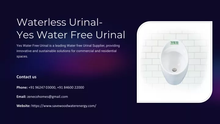 waterless urinal yes water free urinal