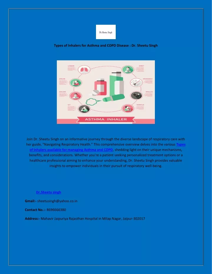 types of inhalers for asthma and copd disease