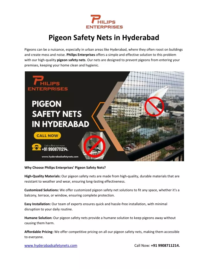 pigeon safety nets in hyderabad