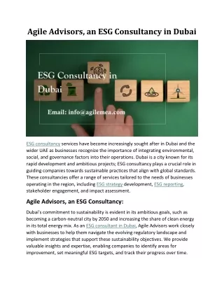 agile advisors an esg consultancy in dubai