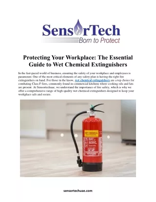 Protecting Your Workplace: The Essential  Guide to Wet Chemical Extinguishers