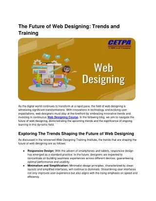 The Future of Web Designing Trends and Training
