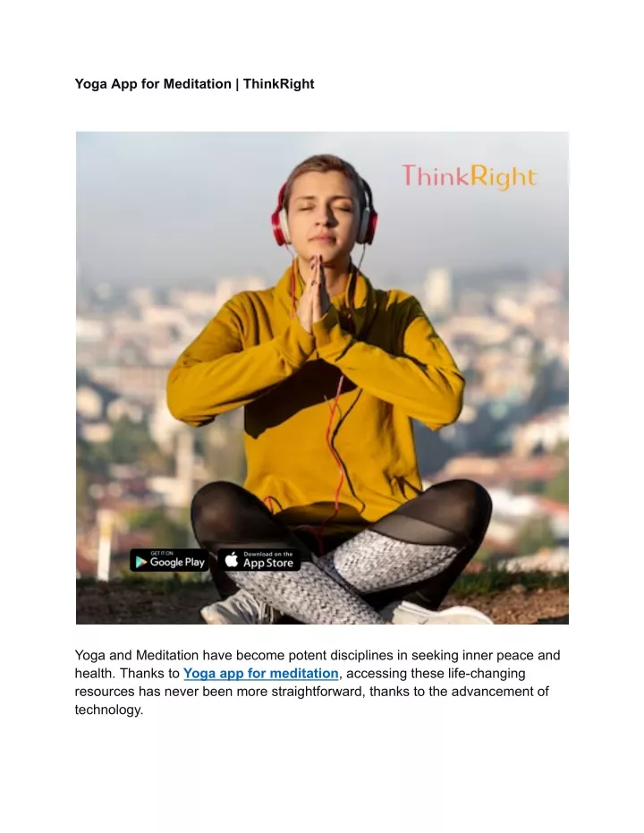 yoga app for meditation thinkright