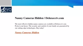 Nanny Cameras Hidden  Deluxecctv.com