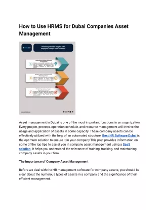 how to use hrms for dubai companies asset