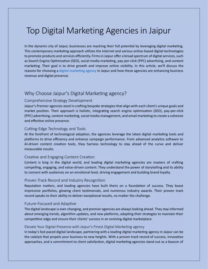 top digital marketing agencies in jaipur
