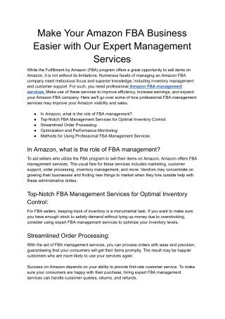 Make Your Amazon FBA Business Easier with Our Expert Management Services - Google Docs