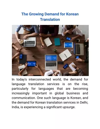 Increasing Need for Korean Translation Services