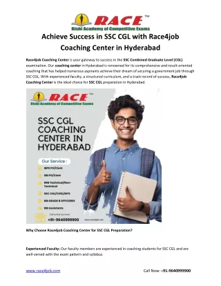 Achieve Success in SSC CGL with Race4job Coaching Center in Hyderabad