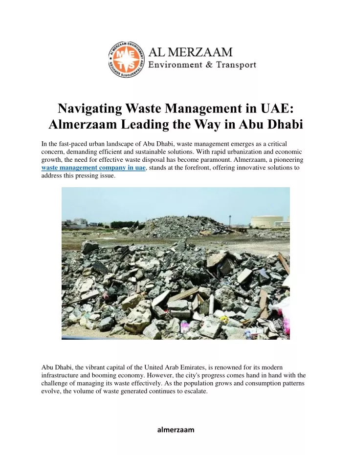 navigating waste management in uae almerzaam