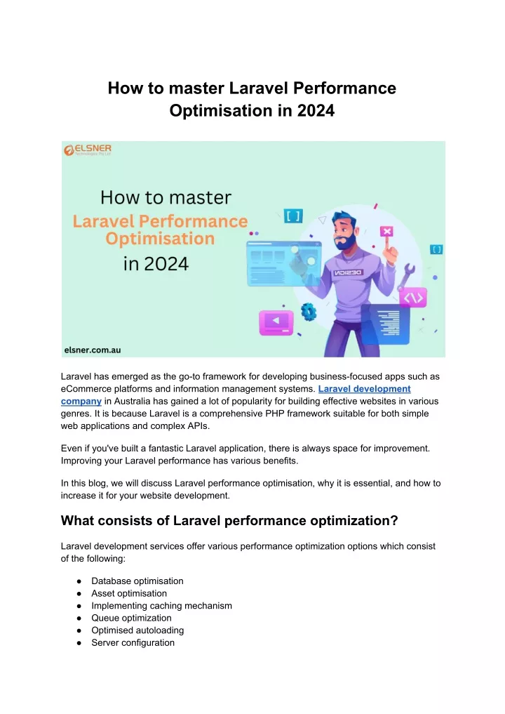 how to master laravel performance optimisation