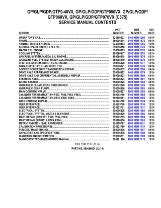 YALE (C875) GLP60VX LIFT TRUCK Service Repair Manual