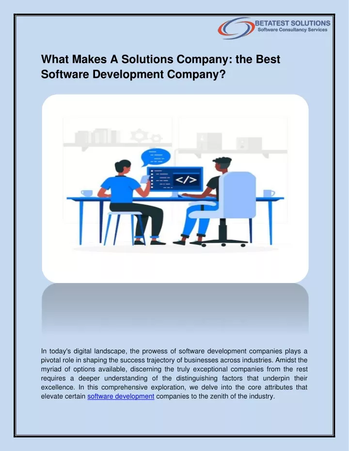 what makes a solutions company the best software