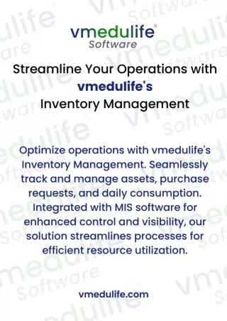 Efficient Inventory Management with vmedulife Empowering Your Operations.