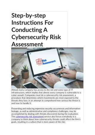 Step-by-step Instructions For Conducting A Cybersecurity Risk Assessment
