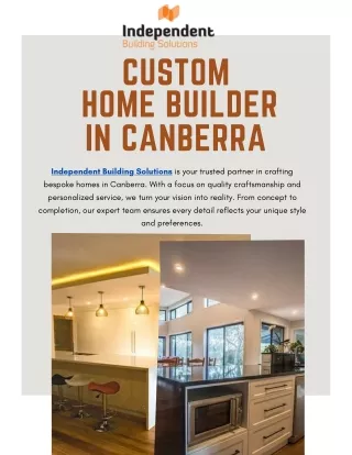 Custom Home Builder in Canberra |Independent Building Solutions