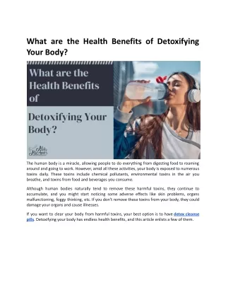 what are the health benefits of detoxifying your