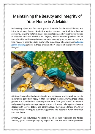 Maintaining the Beauty and Integrity of Your Home in Adelaide