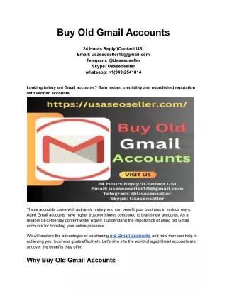 Buy Old Gmail Accounts