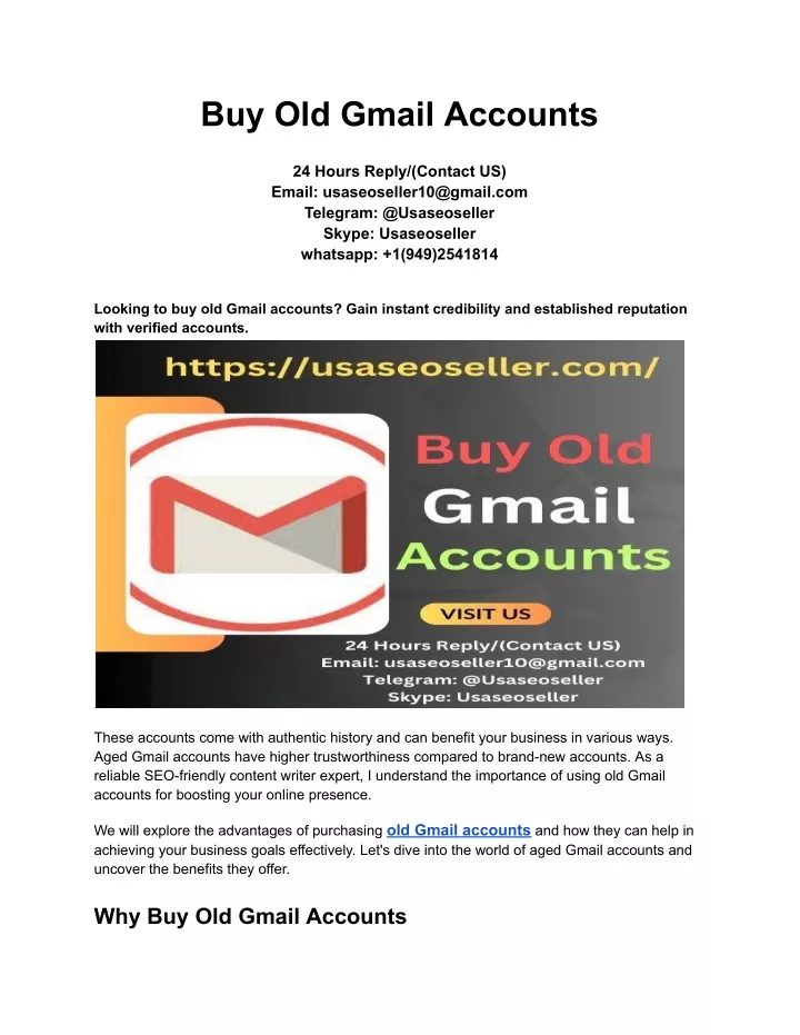 buy old gmail accounts