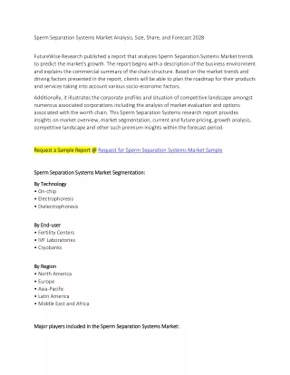 sperm separation systems market analysis size