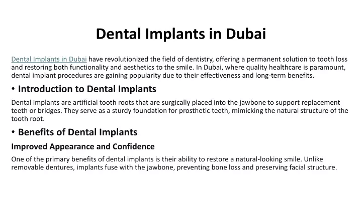 dental implants in dubai